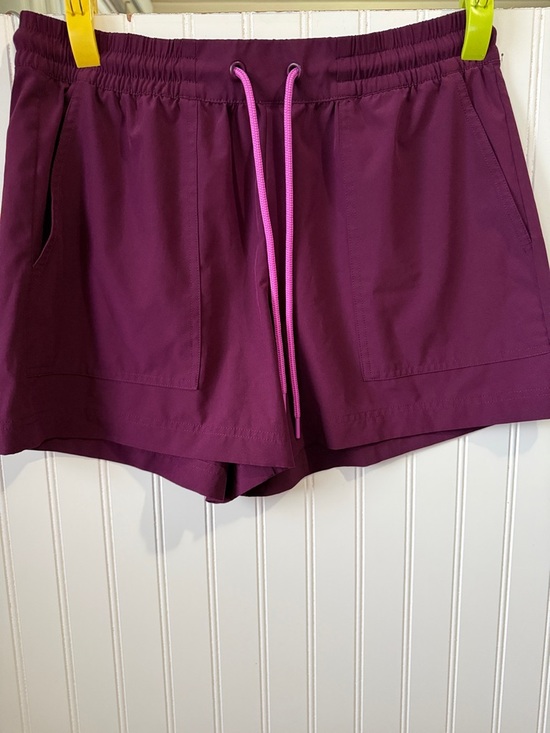 Lou & Grey Pants - Lou & Grey Plum Athletic Shorts with Pink Drawstring medium